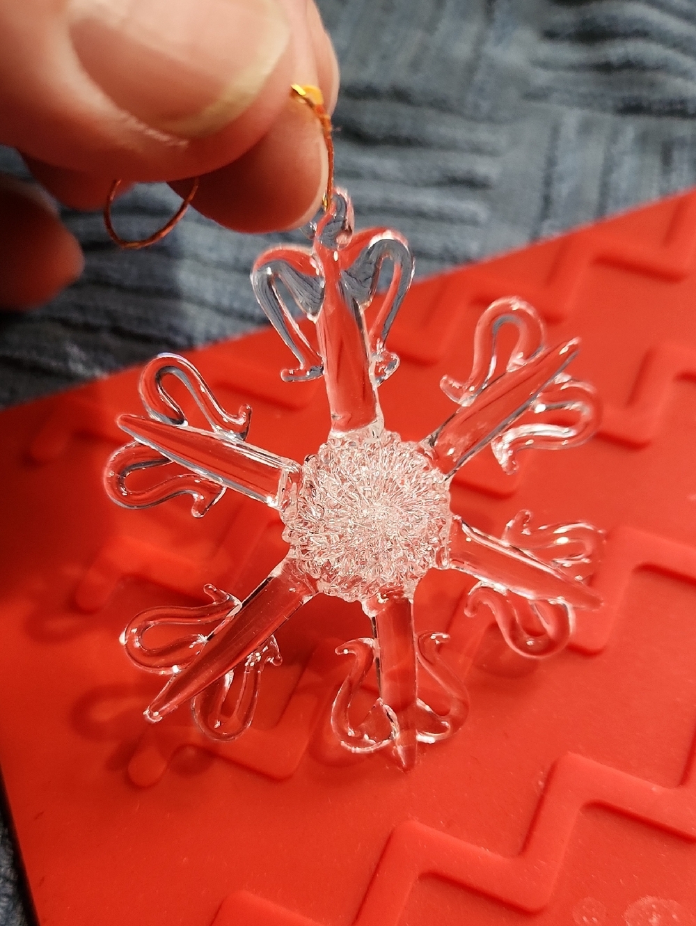 Princess House 9 Crystal Snowflake Ornaments